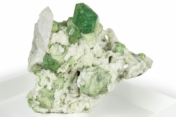 Lustrous Green Demantoid Garnet Cluster - Madagascar #352017